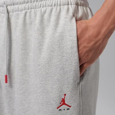 Men's Jordan Brooklyn Knitted Sweatpants Men's Light Gray/Color/University Red Moderate