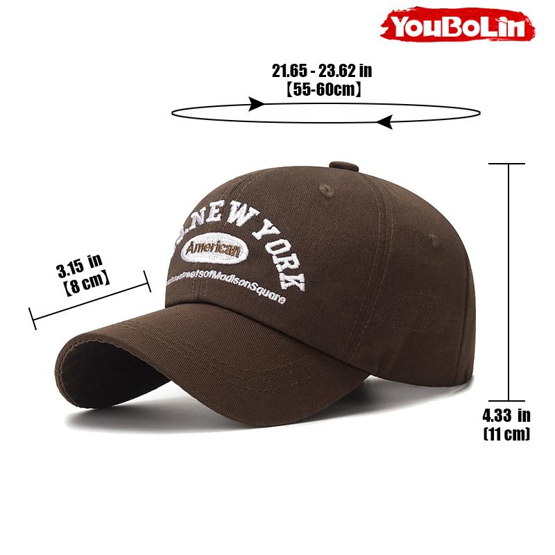 Retro Letter Embroidery Soft Top Baseball Cap Korean Trendy Duckbill Cap Outdoor Sun Protection Hat