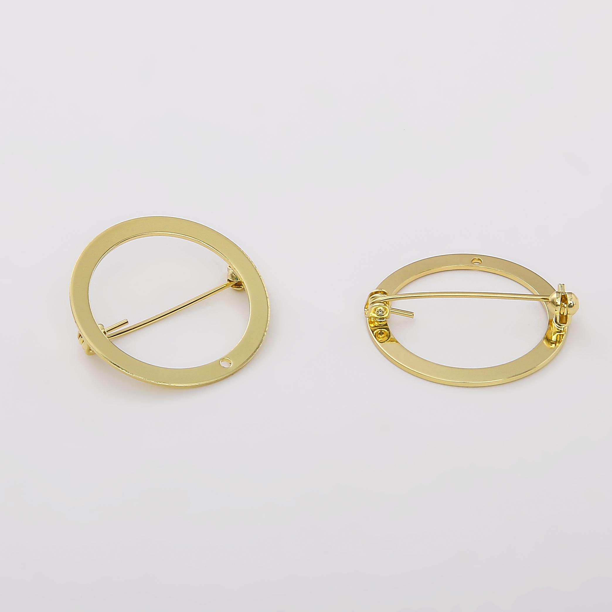 

1 шт., 19 мм, латунная круглая брошь, булавка для изготовления модной броши 29mm 1pc/bag