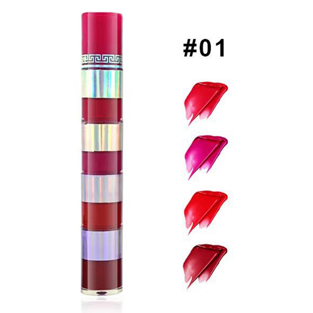 Damen 4-in-1 Mini Matt Flüssig-Lippenstift Set - Langhaltend, Wasserdicht, Nicht-Klebend, Hochpigmentierte Farbe Lipgloss