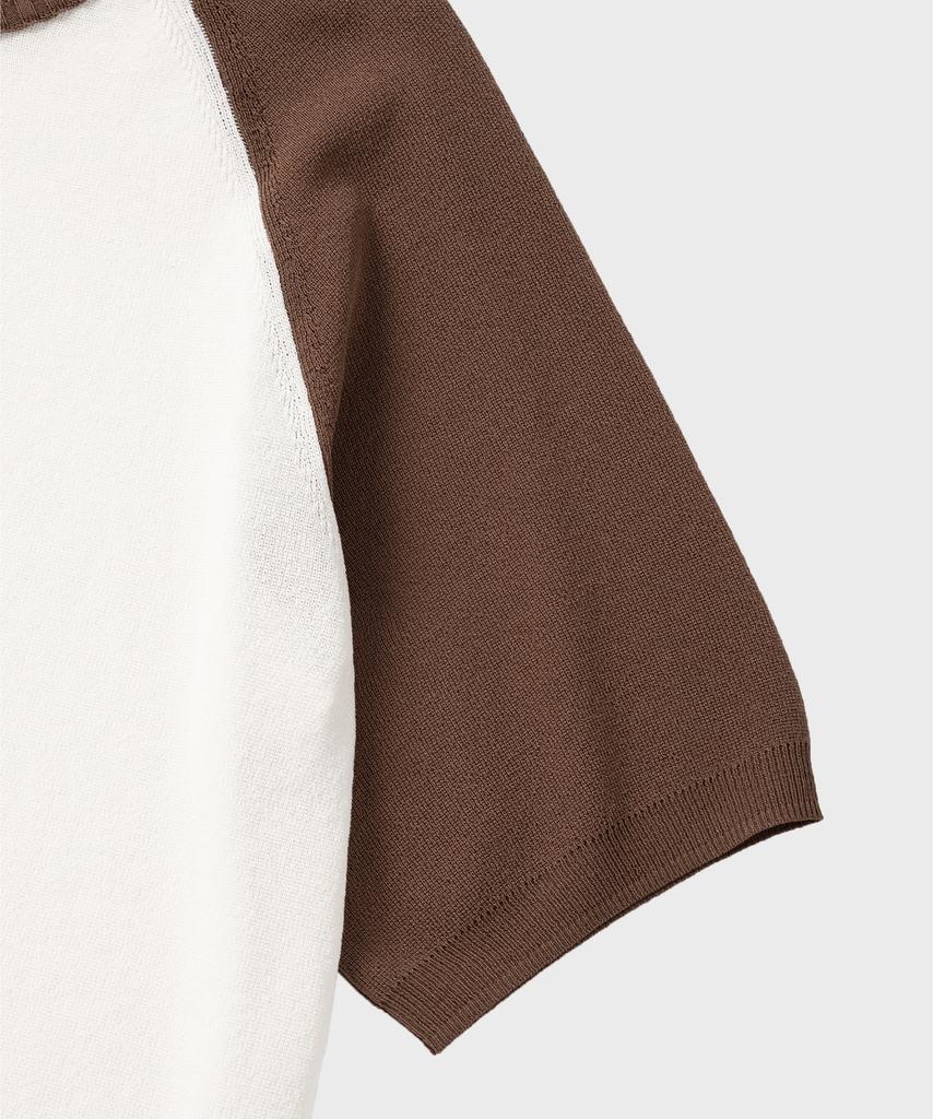 NONBLANK Raglan Hs Knit_Ivory/Brown