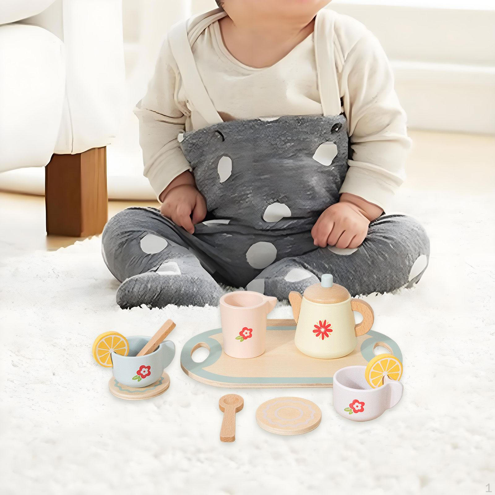 

Kids Tea Party Set Children Pretend Play Kitchen Accessories Interactive Game Early Educational