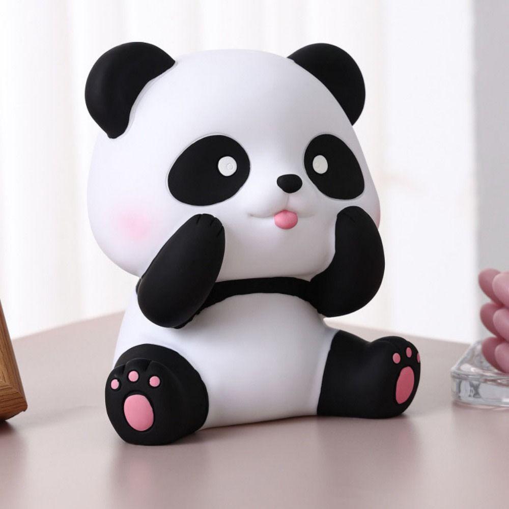 Unbreakable Sitting Panda Saving Box Cartoon Animals Ornaments Simple Panda Piggy Bank  Children's