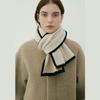 Korean Designer Premium Color Block Knit Warm Scarf Women Winter Soft Neck Warmer Elegant Style