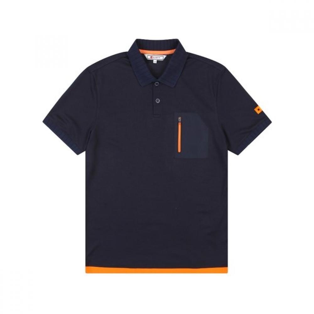 Onoff Men S Collar Neck ShorT Sleeve T ShirT Of9003ga Navy 48