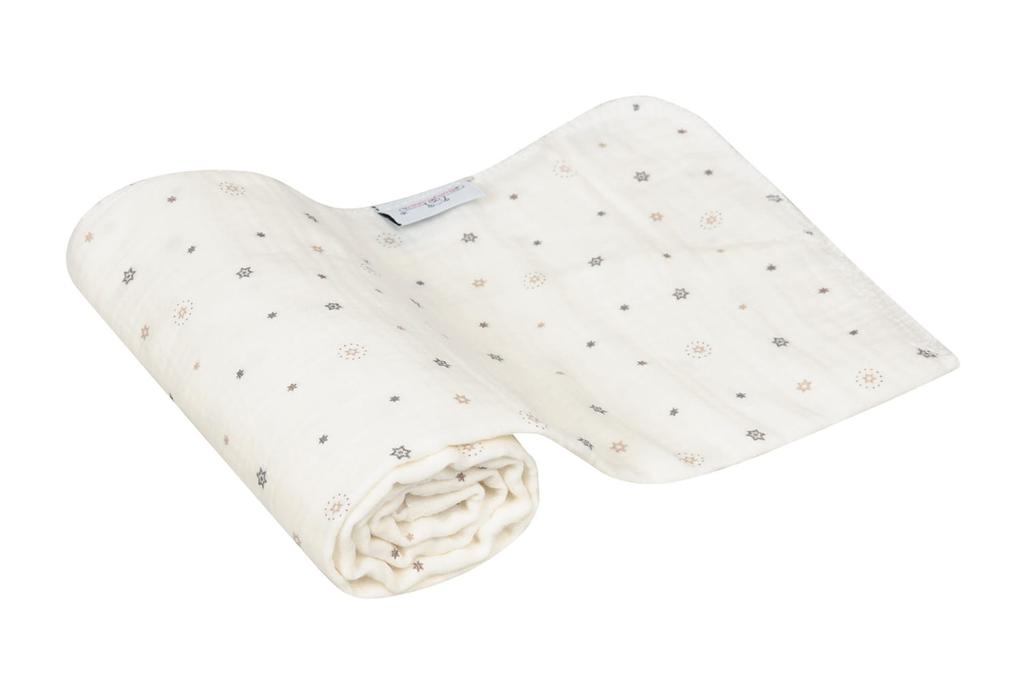 Muslin design diaper 3 pack 70x80 white with stars