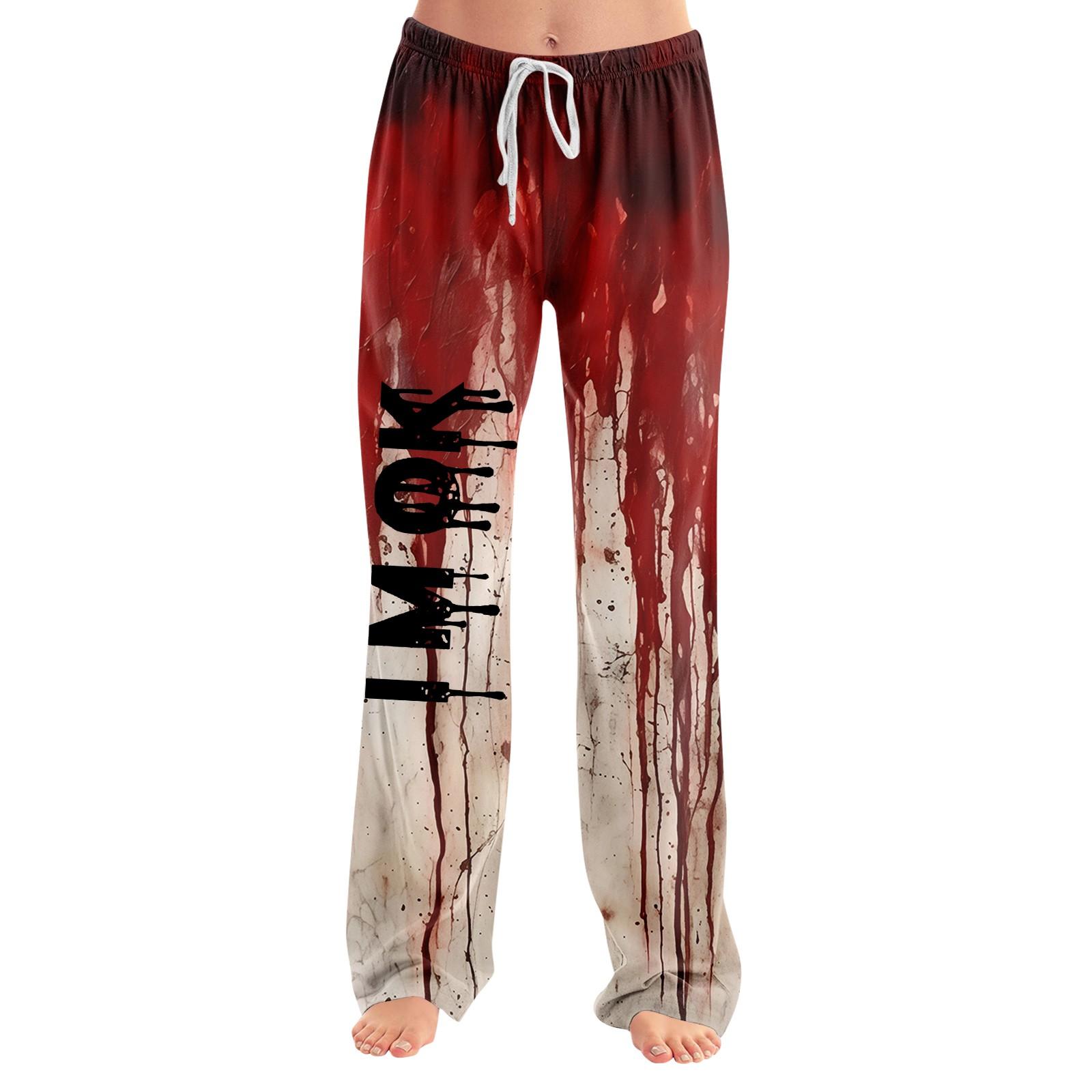 

Женские пижамные штаны, одежда для сна, повседневные брюки с эластичной резинкой на талии, удобные прямые свободные брюки для йоги L