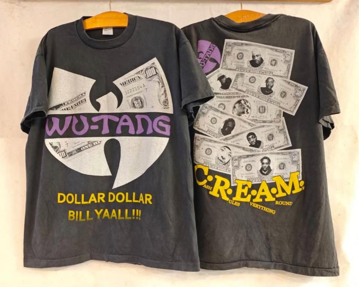 Wu-Tang Clan C.R.E.A.M Dollar Bills 90s Band Rap HIPHOP Size L REPRINT Unisex T-Shirt L