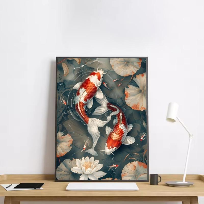 Koi Fish That Always Brings Good Luck Poster HD Art Sticky Wall Waterproof Home Living Room Bedroom Bar Aesthetic Decoration