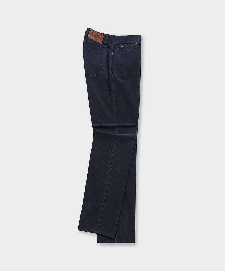 BROOKS BROTHERS Slim Fit 15W Corduroy 5-Pocket Pants (Navy) (Bbpcmm4531Qew)