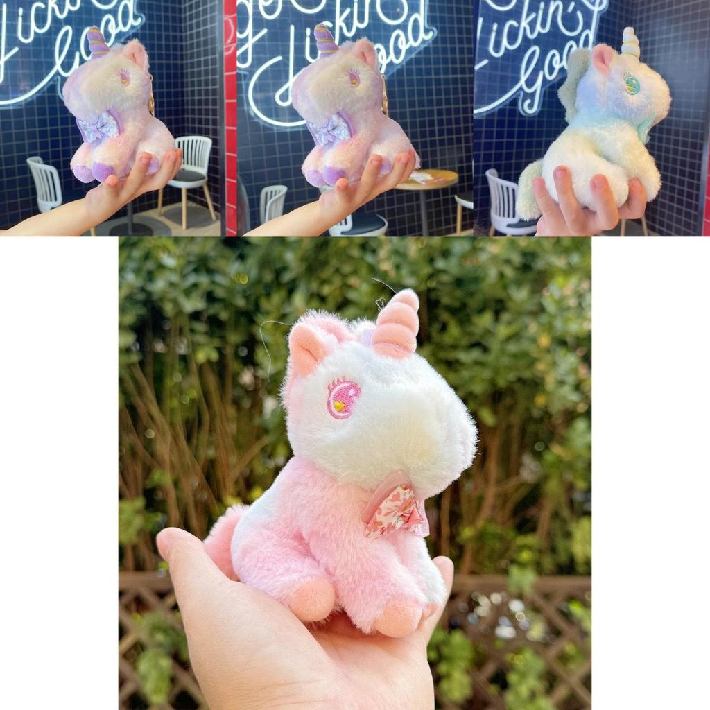 Unicorn Plush Keychain With Bow Decoration And Bright Colors For Kids And Collectors