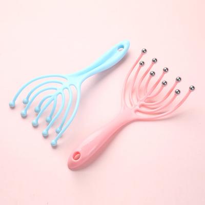 1 Pc Head Massager Scalp Neck Comb Roller Five Finger 9 Claws Steel Ball Hand Held Relax Spa Hair Care For Hair Stress Relief