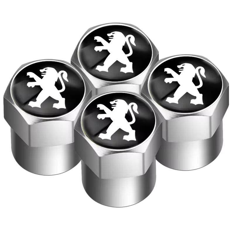 

2026 Hot Car Sticker 4Pcs Car Valve Caps Wheel Tires Air Tyre Stem Protective Cover For Peugeot 206 307 308 3008 207 208 407 508