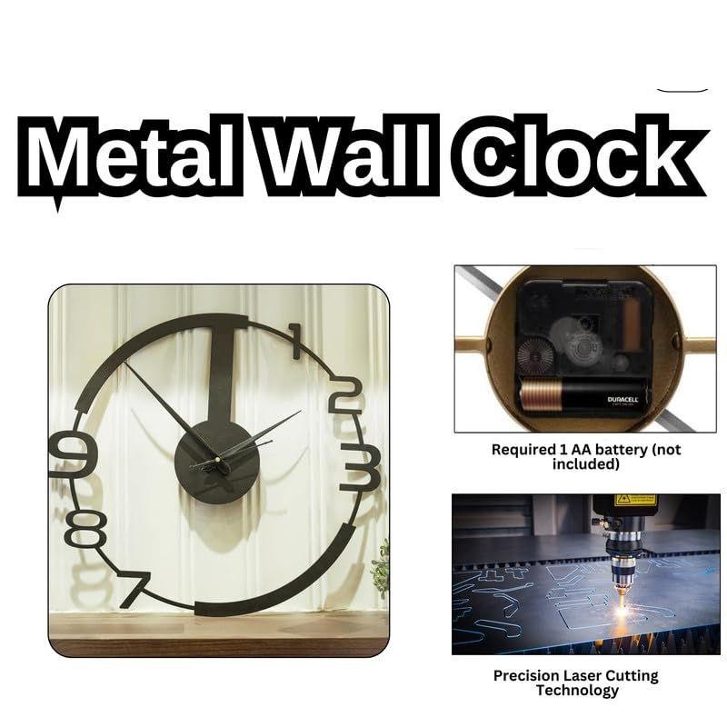 Stylish Modern Classic Design Wall Mount Clocks | Elegant 12-Inch Wall Hanging Timepiece for Home, Office, Living Room, Bedroom Decor (Numeric Number)