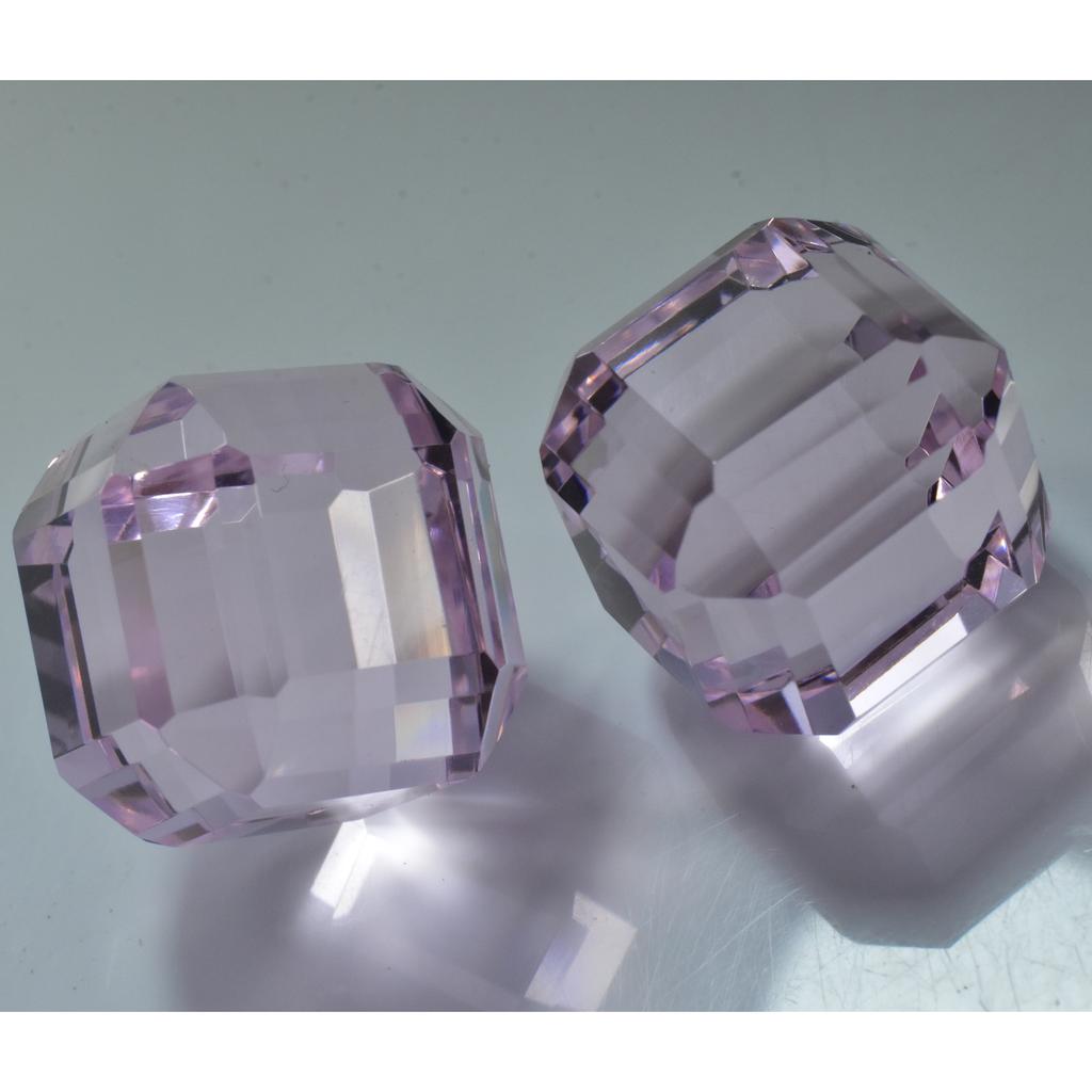 Lab-Created Stunning Cube Cut 96.25 Ct Kunzite Pink Loose Gemstone