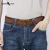 Retro Versatile Pleated Copper Buckle Belt Men's Genuine Leather Trend Pin Buckle Pure Leather Pants Belt