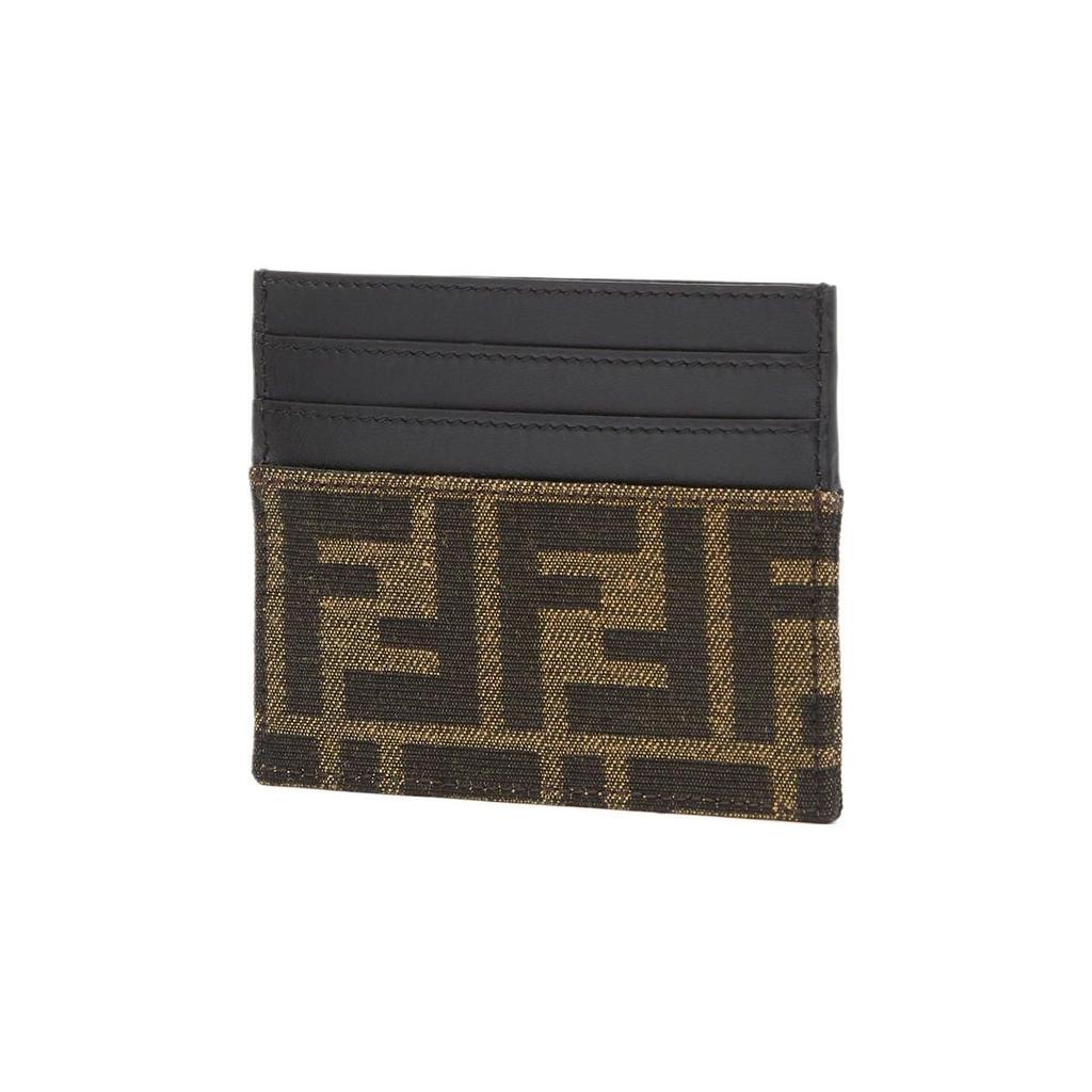 Fendi Roma Series Brand Logo Calfskin Card Holder Men Card Holder Brown 7M0164ALWKF0L3T