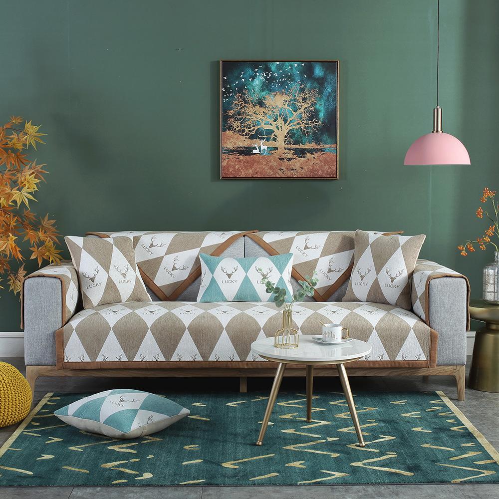 Nordic Small Sofa Cushion Seat Cover Four Seasons Non-Slip General Fabrics Modern Minimalist All-Inclusive Sofa Seat Cover Cover