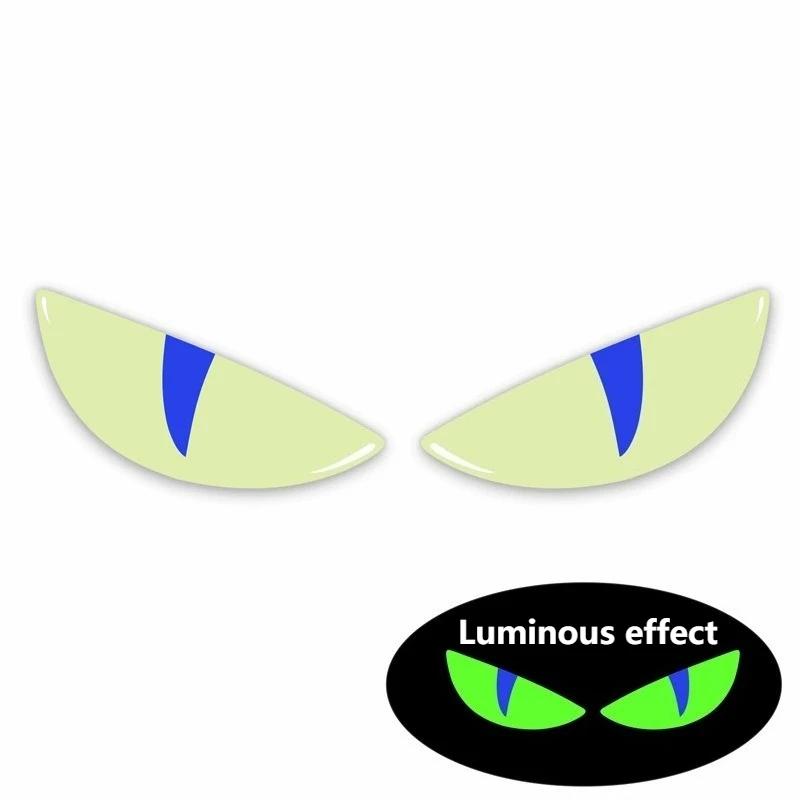 2pairs Reflective Devil's Eye Stickers for Car and Motorcycle Use - Improves Night Visibility and Safety, Durability and Fashion