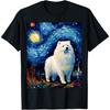 Surreal Starry Night Samoyed Dog T-Shirt