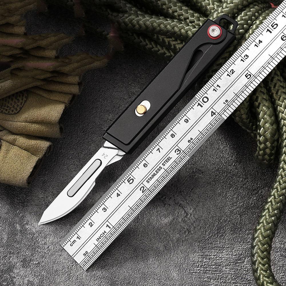 Stainless Steel Surgical Knife EDC Key Chain Pendant Sharp Pocket Knife Carry-on Unpacking Express Package Utility Gadgets Tool