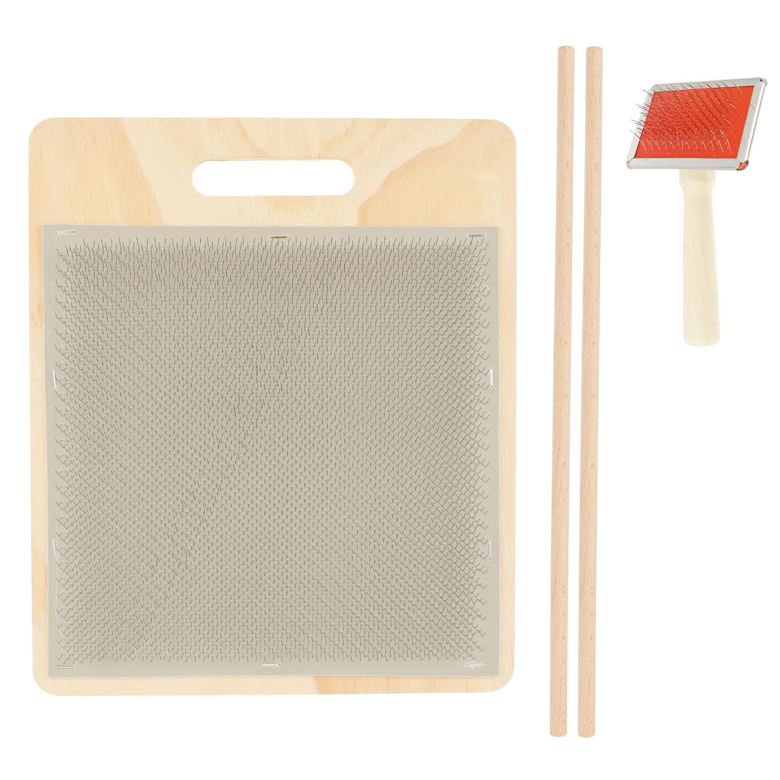 

Carding Brush Set 25x25 cm Rubber & Gauze Blending Board with Wool Brush Wool Needle Felting Tools for Felt Making Craft DIY