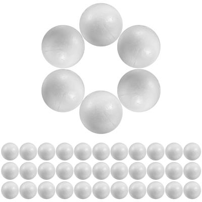 100Pcs Round White Polystyrene Foam Balls 6Cm Solid Craft Spheres Perfect for Painting Gluing Cutting Sanding Festive Decoration