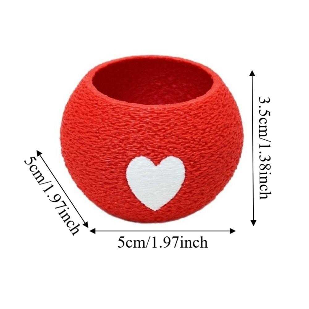 Mini 3D Printed Plant Pot Heart Pattern Eco-Friendly Planter Mini Succulent Pots  Office