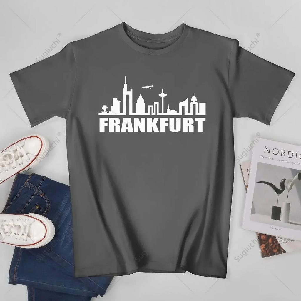Unisex Unisex Frankfurt GerUnisexy Skyline GerUnisex Souvenir Tshirt Tees T Shirts WoUnisex Boys 100 Cotton TShirt