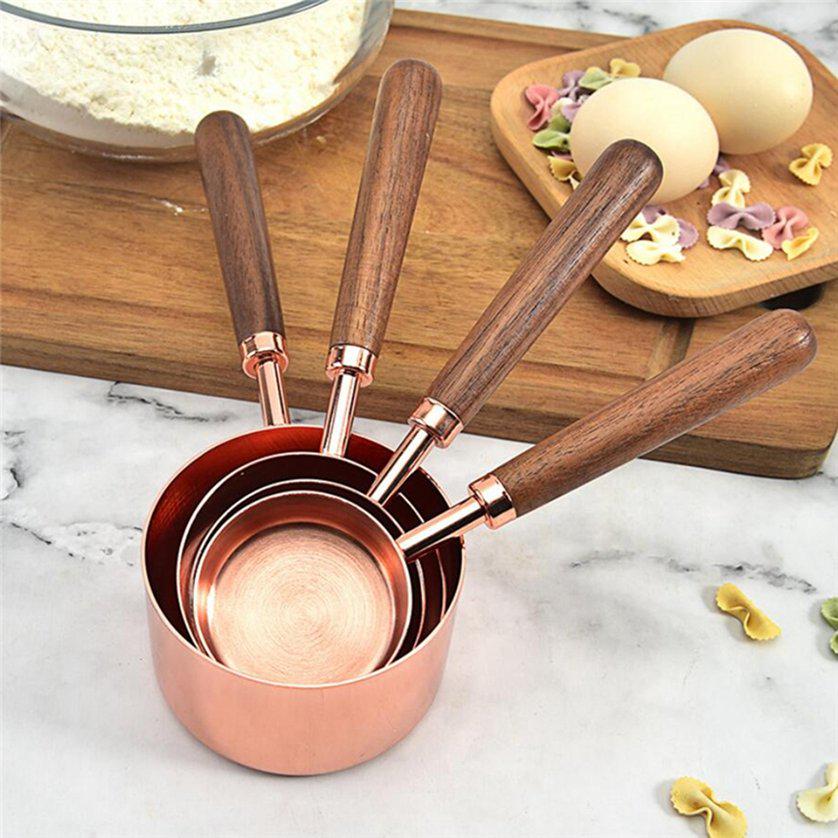 Seasoning Tool Stainless Steel Measuring Cups 4Pcs Portable Measuring Spoon