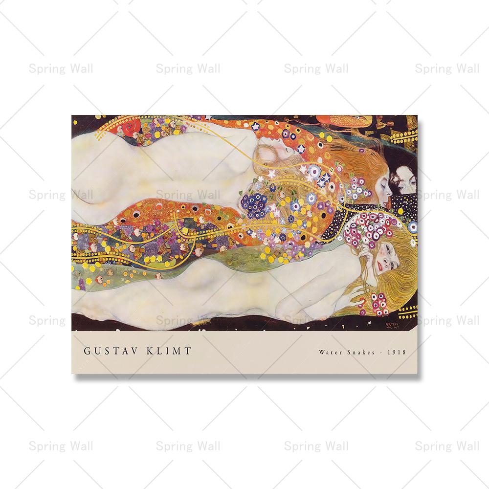 

Знаменитая картина на холсте Густава Климта, постер с водяными змеями и принты, скандинавские настенные художественные картины для гостиной, домашний декор, Cuadros 21x30cm No Framed