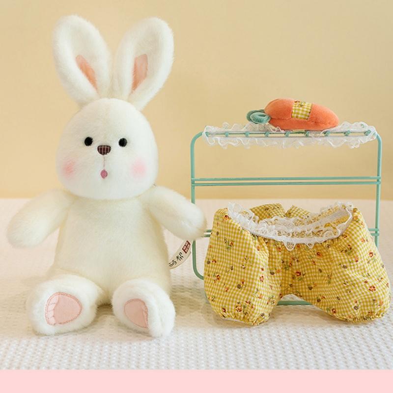 Chubby Adorable Rabbit Plush Doll Toy Clothes Headdress Can Be Worn Off To Send Baby Birthday Gifts To Accompany The Sleeping Doll