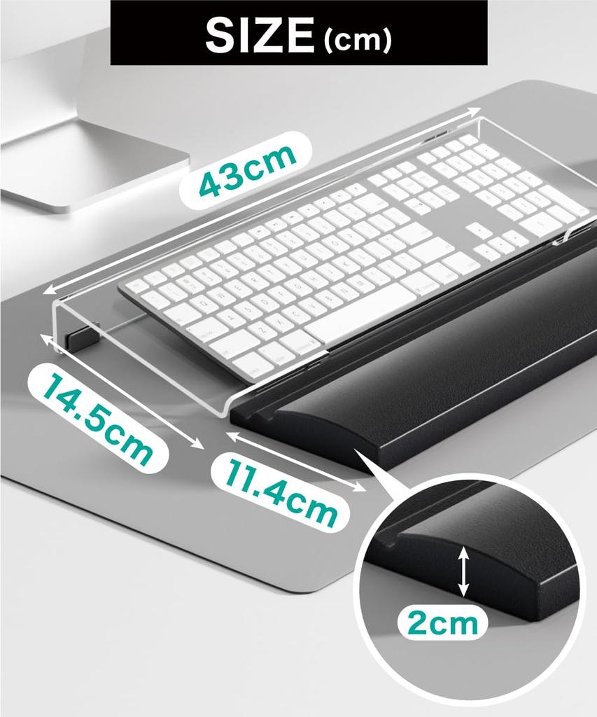 LOE Ergonomics Designed Keyboard Wrist Rest with Cushion Wrist Support Acrylic Stand