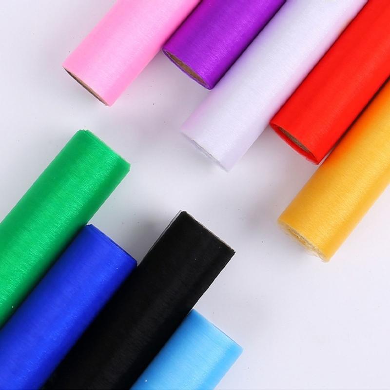 Tulle Roll Floral Wrapping Mesh Flower Bouquet Gift Packaging Supplies Gauze Curtain Roll for Wedding Party Background