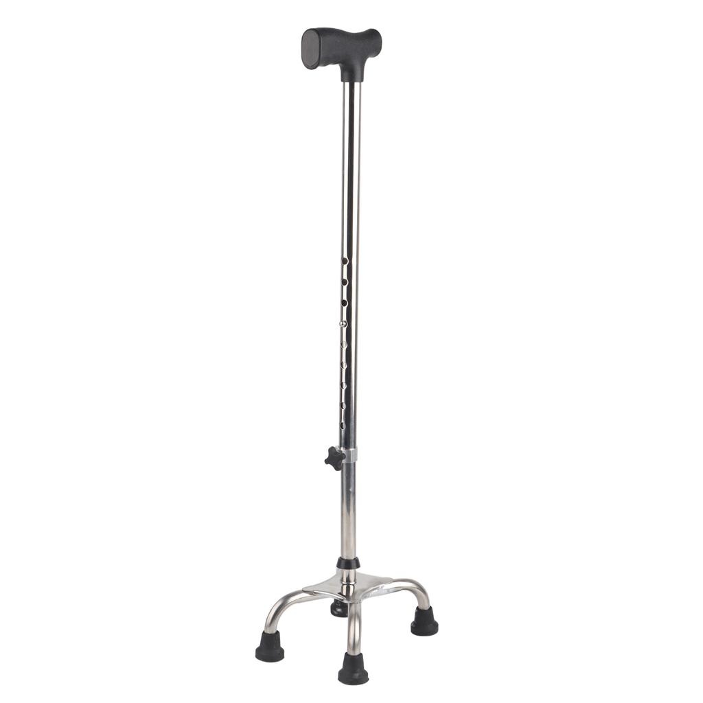 Baston de mers reglabil cu 4 baze, tub de oțel anti-alunecare, baston flexibil de mers, asistent pentru seniori, persoane cu dizabilități