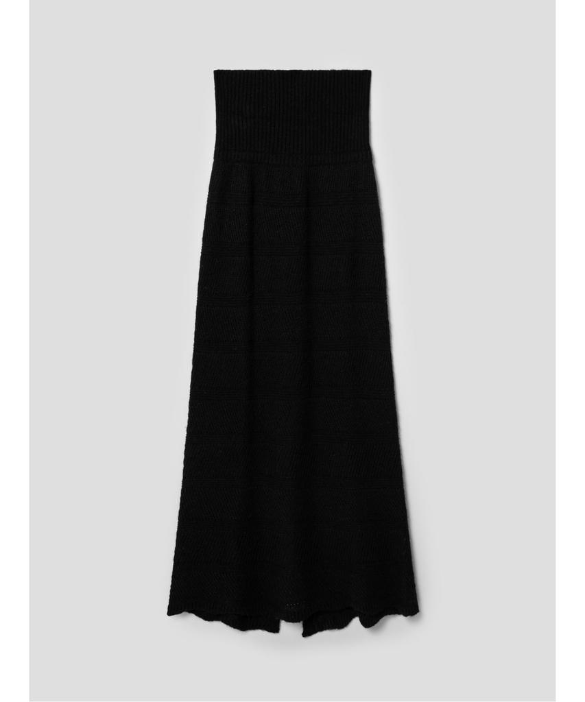 Anggae Alpaca Blend Long Knit Skirt Black