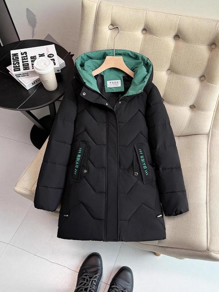 Women's Mid-Length Winter Slimming Down Jacket - Fashionable Thickened Cotton Coat