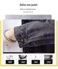 Men's Smoke Grey Denim Jacket: Trendy Lapel Workwear for Spring and Autumn – Casual, Handsome, Plus Size.