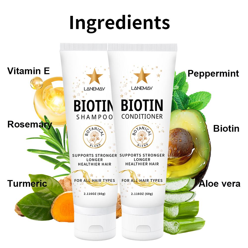 Biotin Shampoo and Conditioner Set-Cleaning and conditioning duo for clean,nourished,and ultra-hydrated hair-Prevents Breaksge and Split Ends