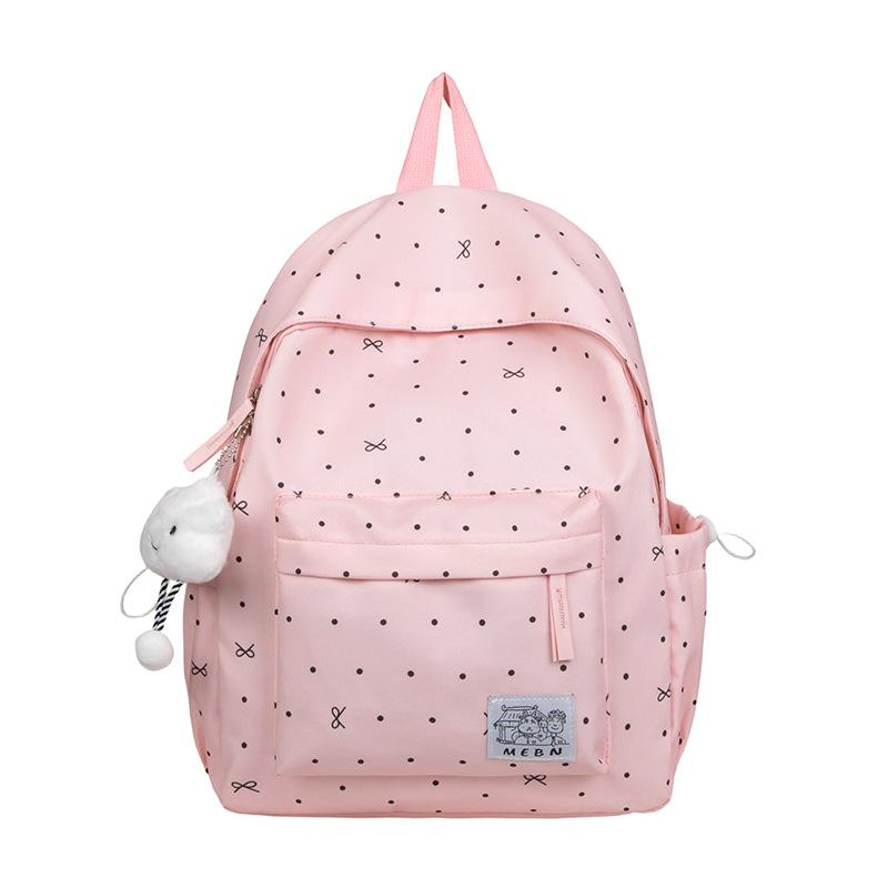 Schoolbag Japanese ins new high-value polka dot backpack junior high school students lightweight schoolbag large capacity small fresh backpack