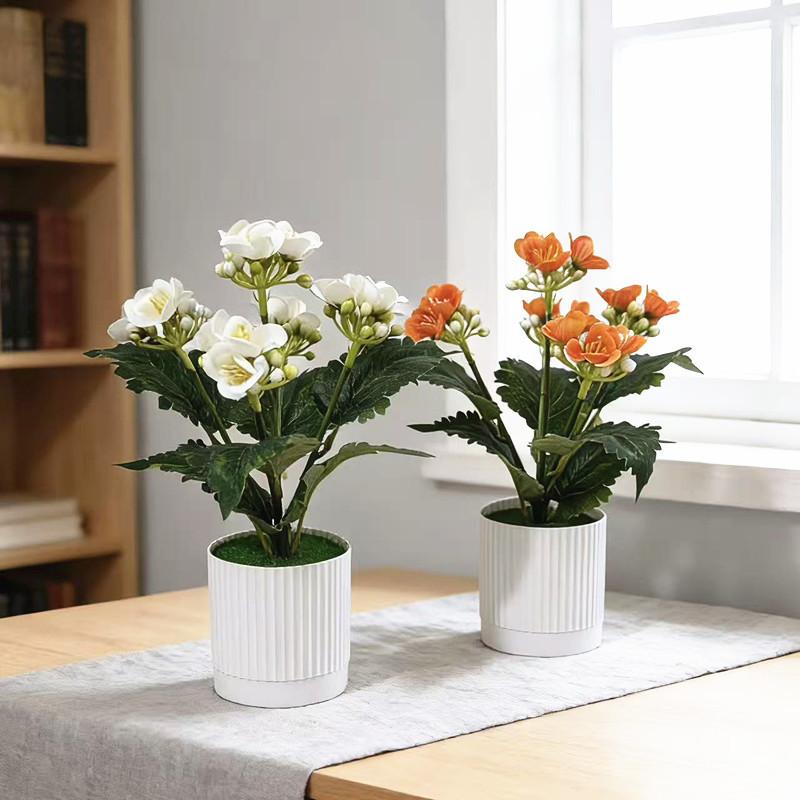 Small Jasmine Flower Garden Pot With Plastic And Silk Material For Outdoor Decor And Photography Props