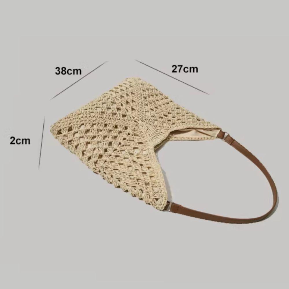 New Hollow-out Design Weaving Clutches Weaving Texture Large Capacity Underarm Bag Polyester Ladies Handbag Summer Season