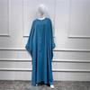 Loriya Solid Color Batwing Sleeve Long Robe - New Pink/Apricot (LR425)