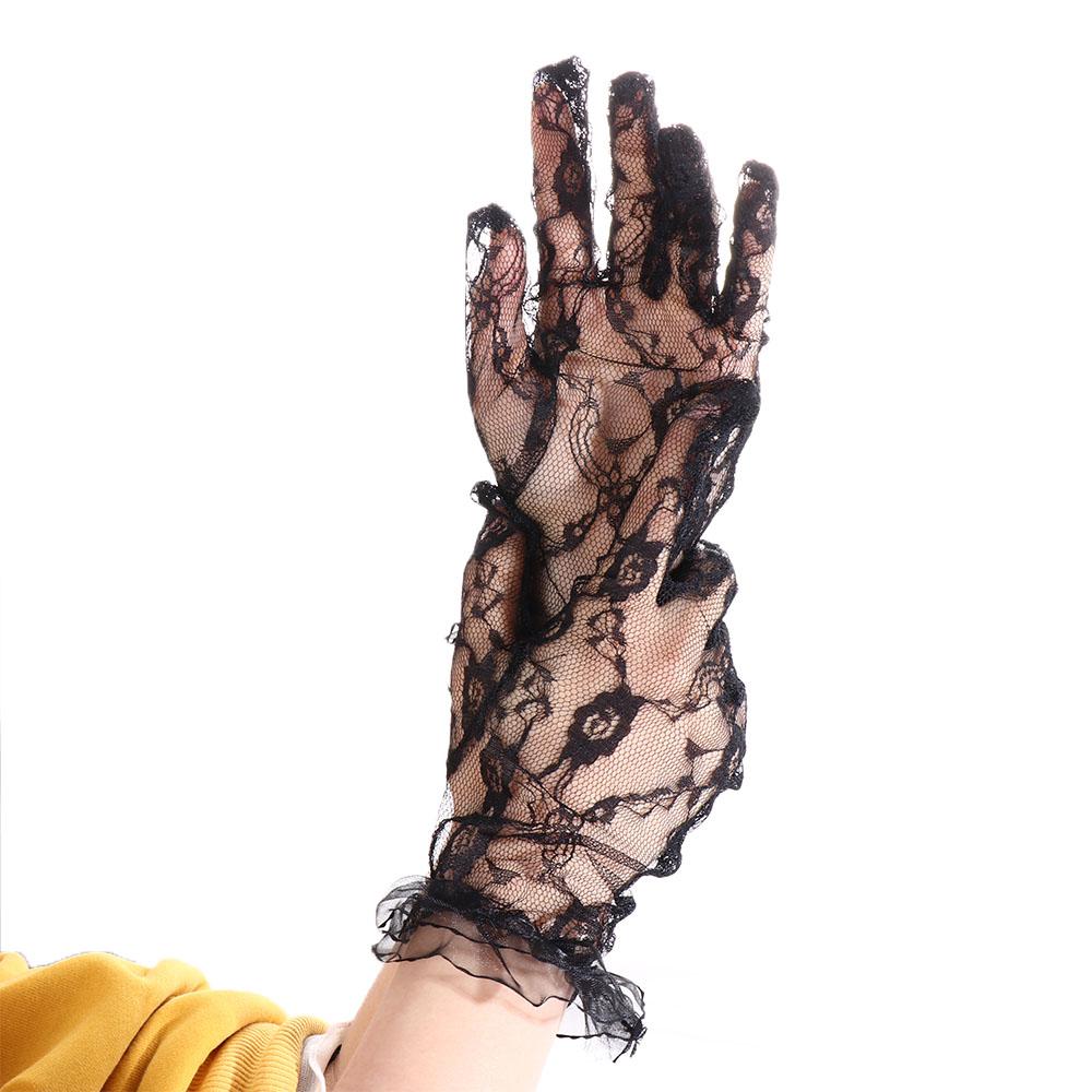 Summer Floral Side Sun protection Sexy Driving Gloves Mittens Short Gloves Women Gloves Lace Gloves
