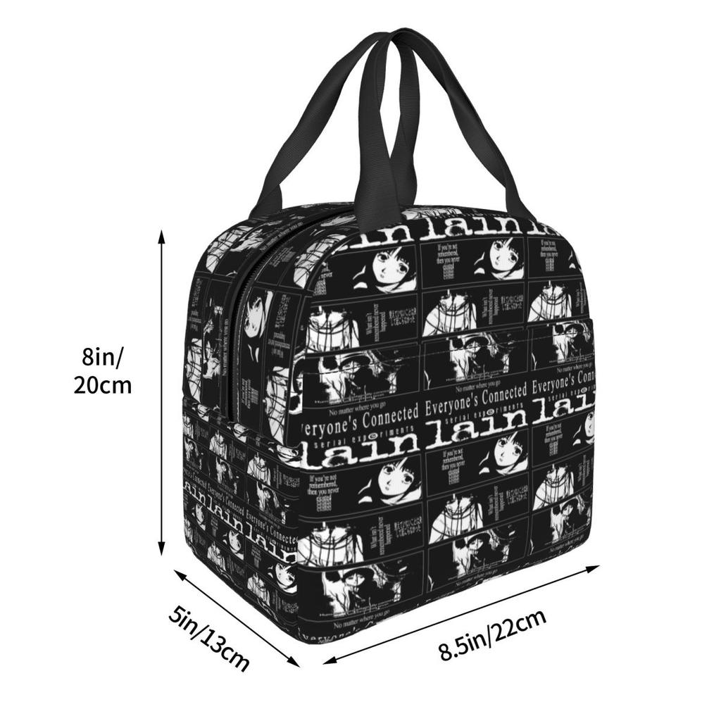 Serial Experiments Lain Insulated Lunch Bag for Kids School Cooler Thermal Food Box Tote Portable Lunch Boxes Container