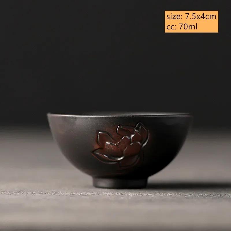 

Boutique Purple Pottery Tea Cup Master Cup Handmade Purple Sand Teacup Chinese Tea Set Single Cups Tea Bowl Tea Table Decoration 200ml