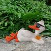 Outdoor Duck Drinking Statue: Resin Garden Ornament for Lawn and Courtyard Decoration