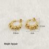 Stainless Steel Spiral Round Earrings for Women, 18K Gold-Tone Titanium Fashion Style