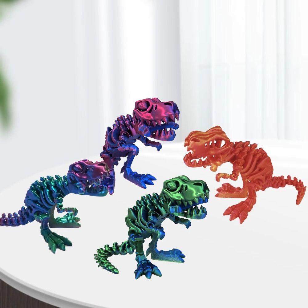 Rotatable 3D Printed Crystal Dinosaur Crystal 3D Articulated Dinosaur Toys  Landscaping Decoration