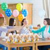 12-36 Zestawów 12 cm Niedźwiadki Upominki na Baby Shower dla Gości Mini Pluszowe Niedźwiadki Niebieskie Z Kartkami Torebki Organzowe